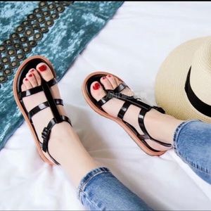 Melissa Salinas Caribe Verao jelly black sandals size 10 EUC